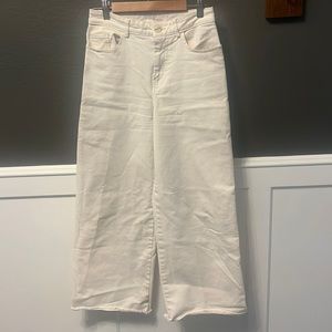 H&M white wide leg jeans size 2